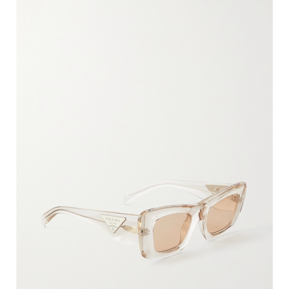 Prada Transparent and Tan Sunglasses